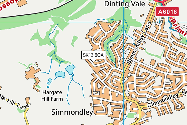 SK13 6QA map - OS VectorMap District (Ordnance Survey)