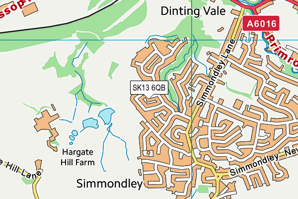 SK13 6QB map - OS VectorMap District (Ordnance Survey)