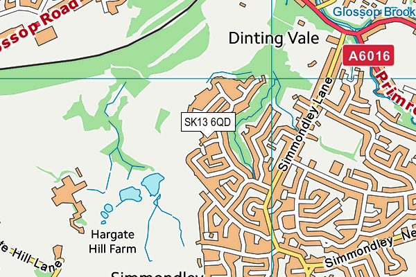 SK13 6QD map - OS VectorMap District (Ordnance Survey)