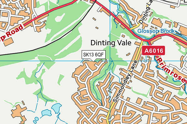 SK13 6QF map - OS VectorMap District (Ordnance Survey)