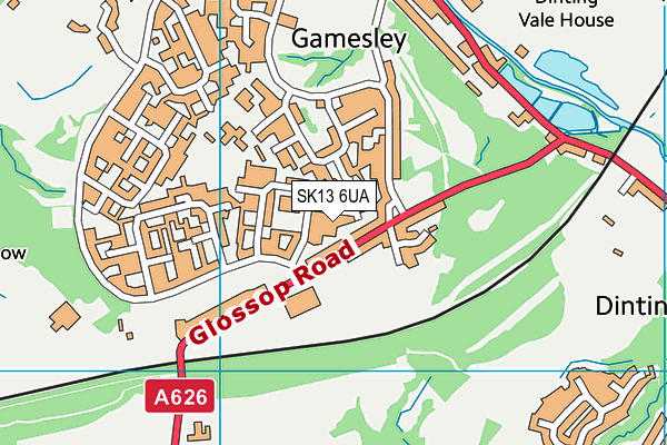 SK13 6UA map - OS VectorMap District (Ordnance Survey)