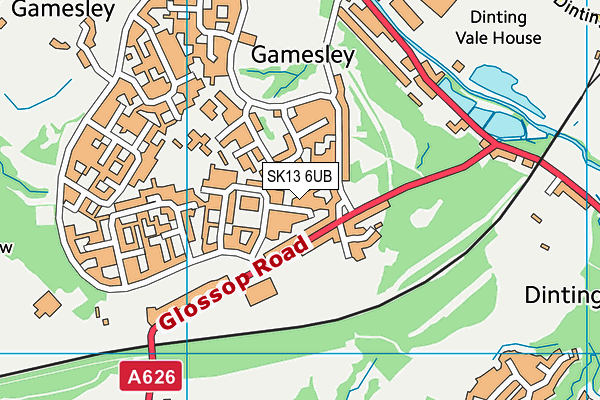 SK13 6UB map - OS VectorMap District (Ordnance Survey)