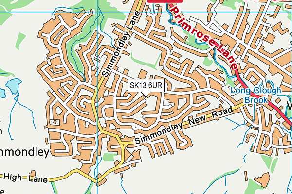 SK13 6UR map - OS VectorMap District (Ordnance Survey)