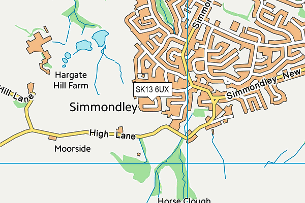 SK13 6UX map - OS VectorMap District (Ordnance Survey)