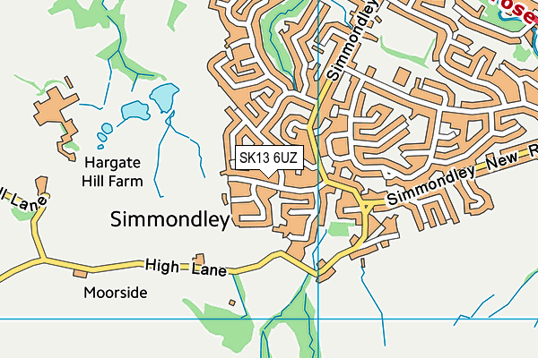 SK13 6UZ map - OS VectorMap District (Ordnance Survey)
