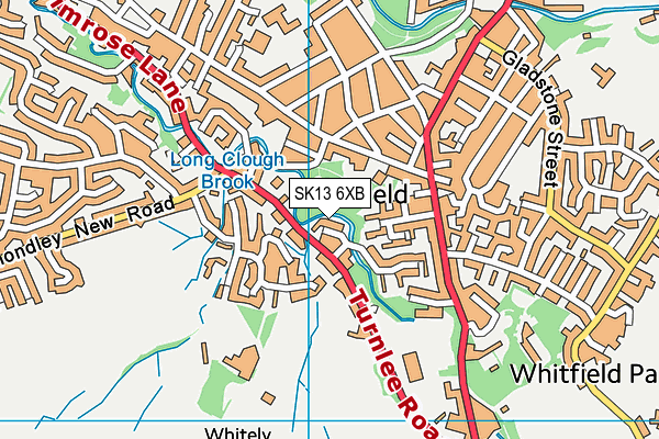 SK13 6XB map - OS VectorMap District (Ordnance Survey)