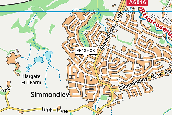 SK13 6XX map - OS VectorMap District (Ordnance Survey)
