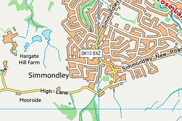 SK13 6XZ map - OS VectorMap District (Ordnance Survey)