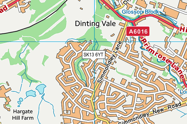 SK13 6YT map - OS VectorMap District (Ordnance Survey)