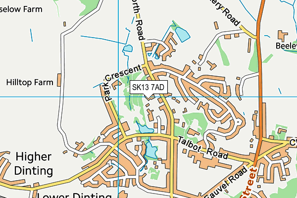 SK13 7AD map - OS VectorMap District (Ordnance Survey)