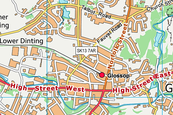 Map of GLOSSOP OSTEOPATHY CLINIC LIMITED at district scale