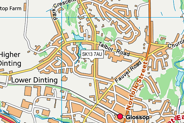 SK13 7AU map - OS VectorMap District (Ordnance Survey)