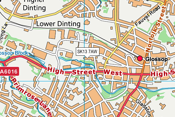 SK13 7AW map - OS VectorMap District (Ordnance Survey)