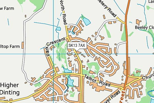 SK13 7AX map - OS VectorMap District (Ordnance Survey)