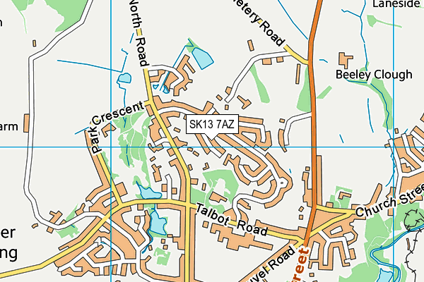 SK13 7AZ map - OS VectorMap District (Ordnance Survey)