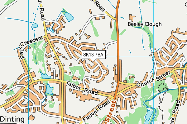 SK13 7BA map - OS VectorMap District (Ordnance Survey)