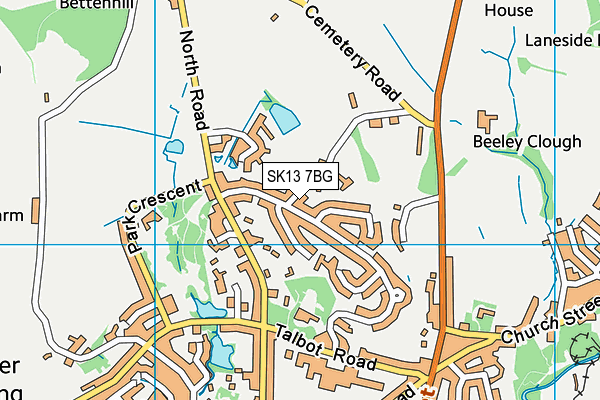 SK13 7BG map - OS VectorMap District (Ordnance Survey)