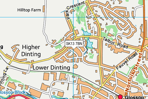 SK13 7BN map - OS VectorMap District (Ordnance Survey)