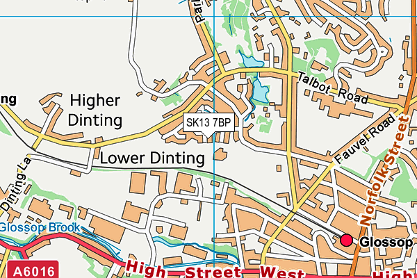 SK13 7BP map - OS VectorMap District (Ordnance Survey)