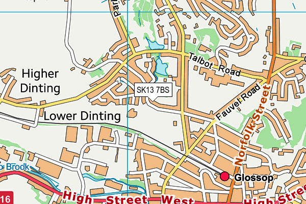 St Lukes C Of E Primary School map (SK13 7BS) - OS VectorMap District (Ordnance Survey)