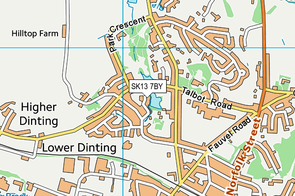 SK13 7BY map - OS VectorMap District (Ordnance Survey)