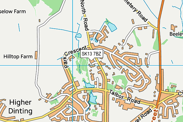 SK13 7BZ map - OS VectorMap District (Ordnance Survey)