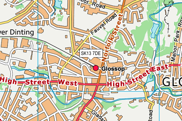 SK13 7DE map - OS VectorMap District (Ordnance Survey)