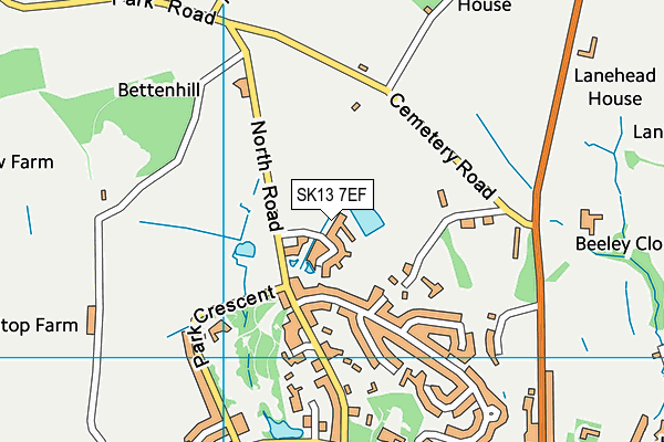 SK13 7EF map - OS VectorMap District (Ordnance Survey)