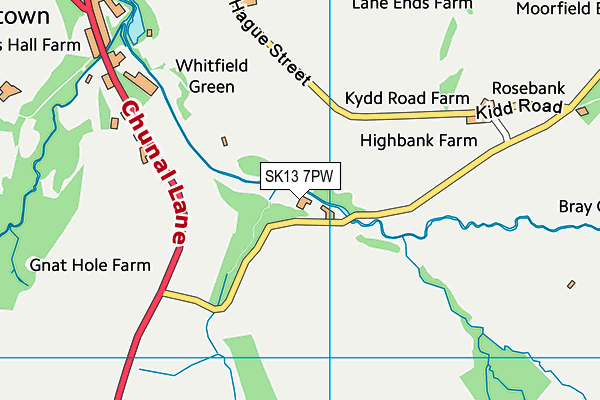 SK13 7PW map - OS VectorMap District (Ordnance Survey)