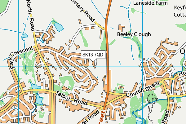 SK13 7QD map - OS VectorMap District (Ordnance Survey)