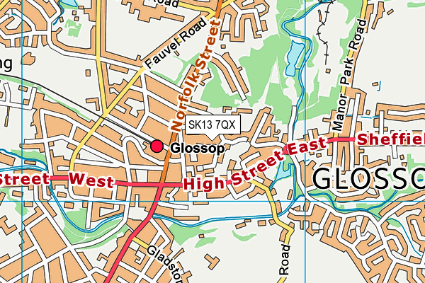 SK13 7QX map - OS VectorMap District (Ordnance Survey)