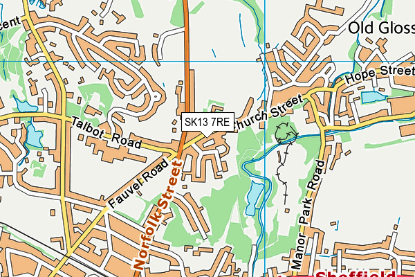 SK13 7RE map - OS VectorMap District (Ordnance Survey)