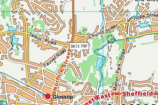 SK13 7RF map - OS VectorMap District (Ordnance Survey)