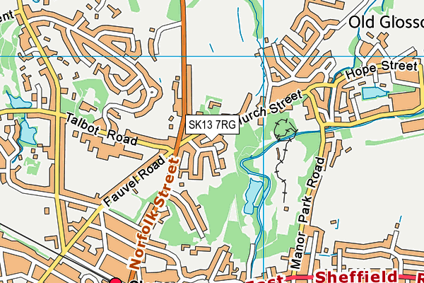 SK13 7RG map - OS VectorMap District (Ordnance Survey)