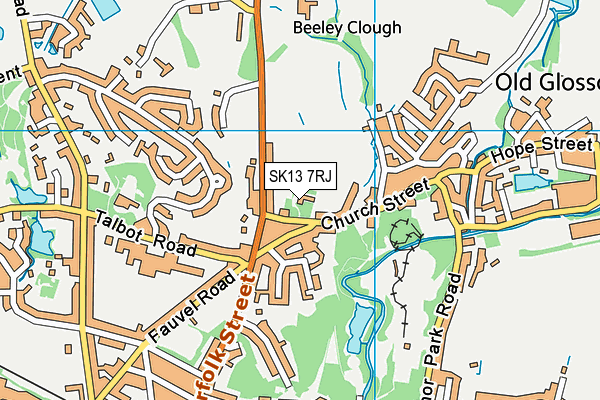SK13 7RJ map - OS VectorMap District (Ordnance Survey)