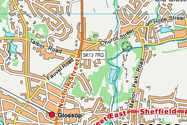 SK13 7RQ map - OS VectorMap District (Ordnance Survey)