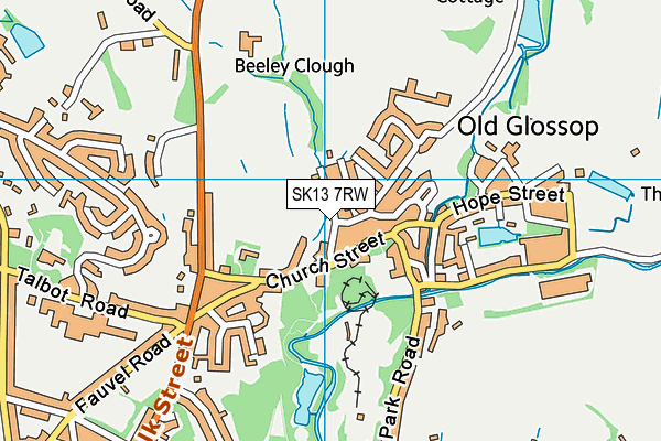 Map of GLOSSOP DOG FIELD LTD at district scale