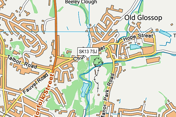 SK13 7SJ map - OS VectorMap District (Ordnance Survey)