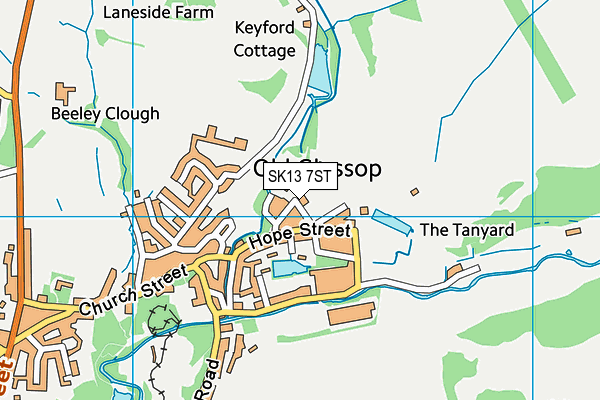 SK13 7ST map - OS VectorMap District (Ordnance Survey)