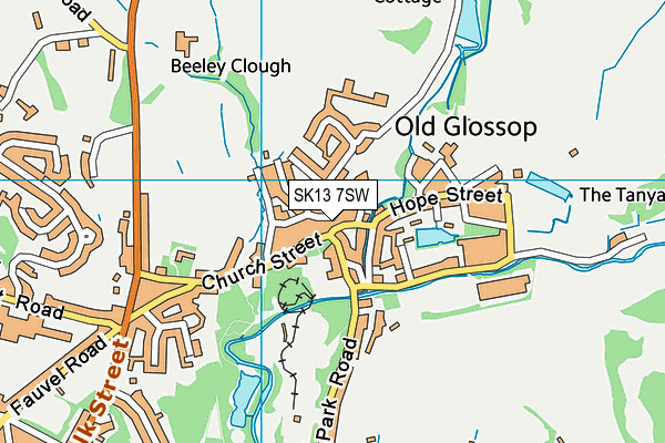 SK13 7SW map - OS VectorMap District (Ordnance Survey)