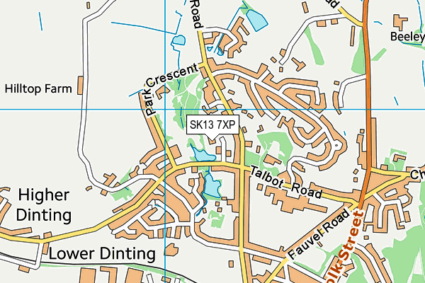 SK13 7XP map - OS VectorMap District (Ordnance Survey)