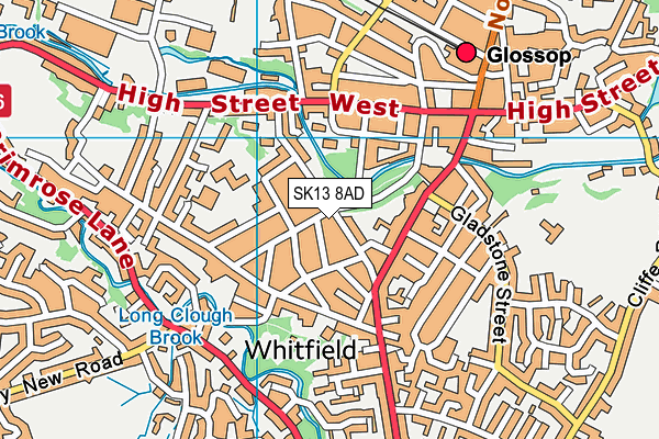 SK13 8AD map - OS VectorMap District (Ordnance Survey)