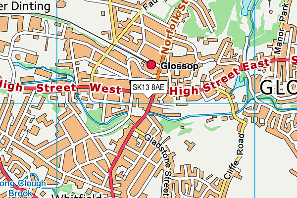 SK13 8AE map - OS VectorMap District (Ordnance Survey)