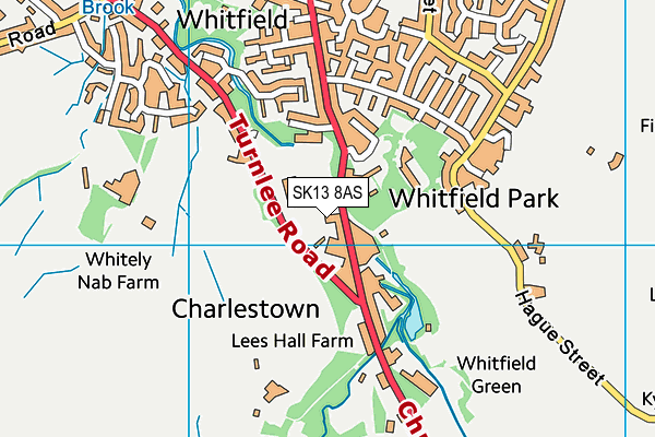 SK13 8AS map - OS VectorMap District (Ordnance Survey)