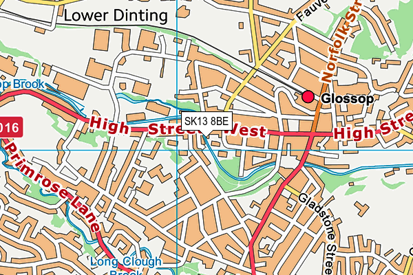 SK13 8BE map - OS VectorMap District (Ordnance Survey)