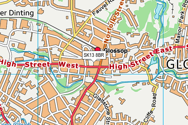 SK13 8BR map - OS VectorMap District (Ordnance Survey)