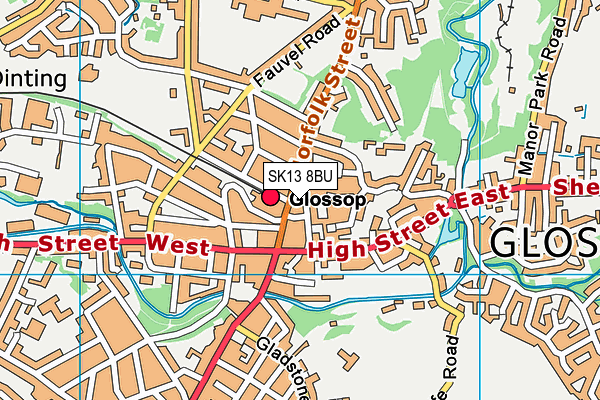 SK13 8BU map - OS VectorMap District (Ordnance Survey)