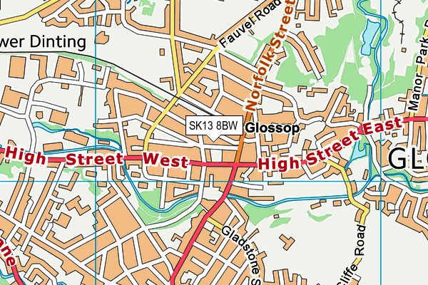 SK13 8BW map - OS VectorMap District (Ordnance Survey)