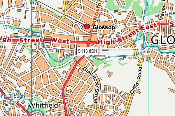 SK13 8DH map - OS VectorMap District (Ordnance Survey)