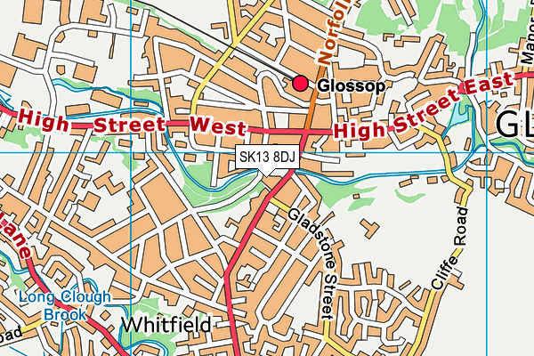 SK13 8DJ map - OS VectorMap District (Ordnance Survey)